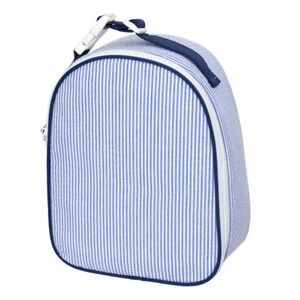 Seersucker Insulated Lunch Bags Pink and Blue Striped Kids Totes